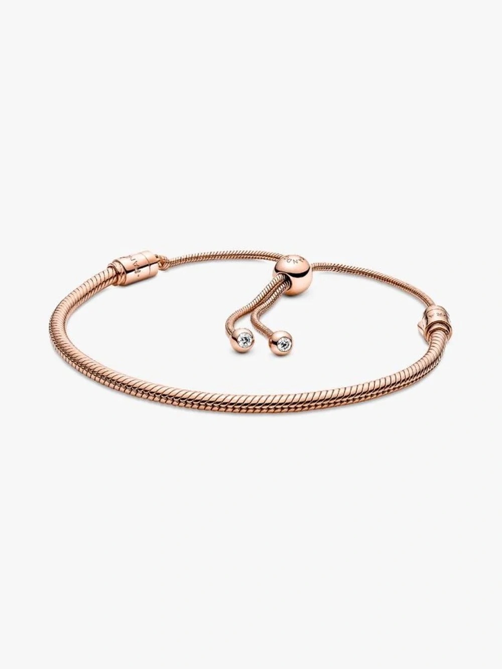 Pandora Rose Gold Slide Bracelet with Crystal Ends